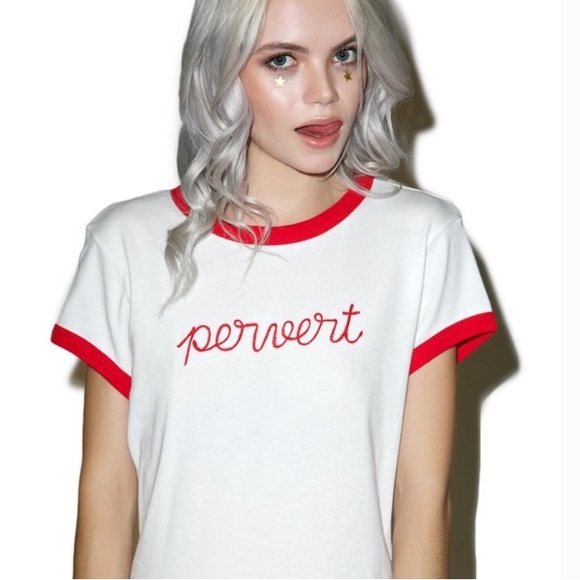 Danielle Guizio Tops - Danielle Guizio pervert ringer tee